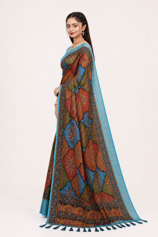 Neelam Rangoli Peacock Diamond Jacquard Saree view 3