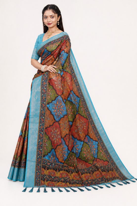 Neelam Rangoli Peacock Diamond Jacquard Saree view 5